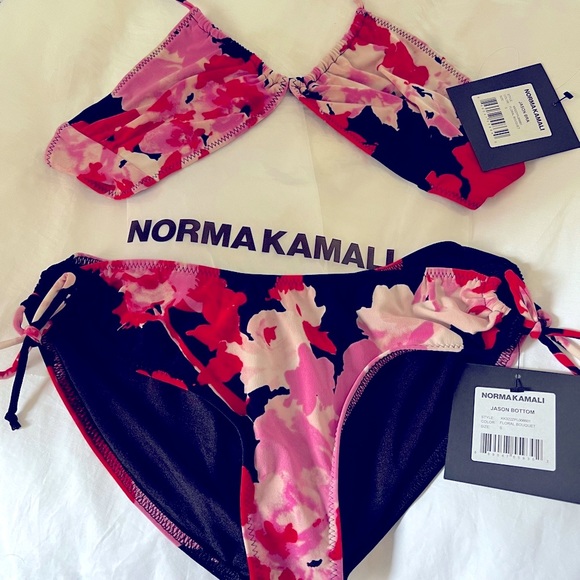 Norma Kamali floral bouquet Jason bikini top & bottoms Set size S - Picture 10 of 12